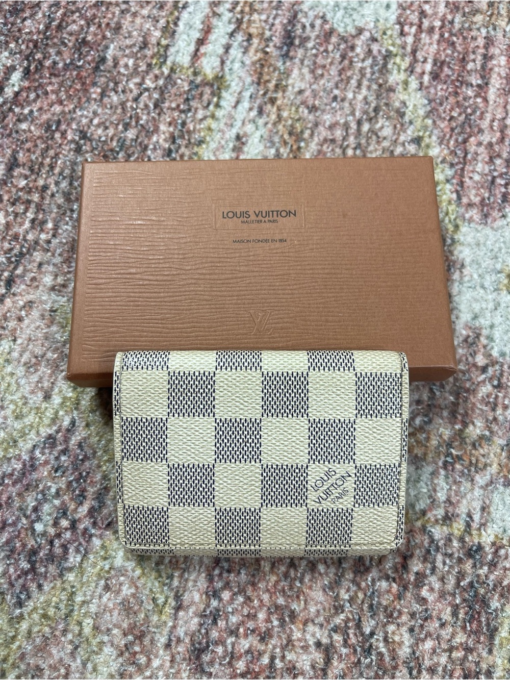 Louis Vuitton Damier Azur Business Card Holder Card Case Wallet